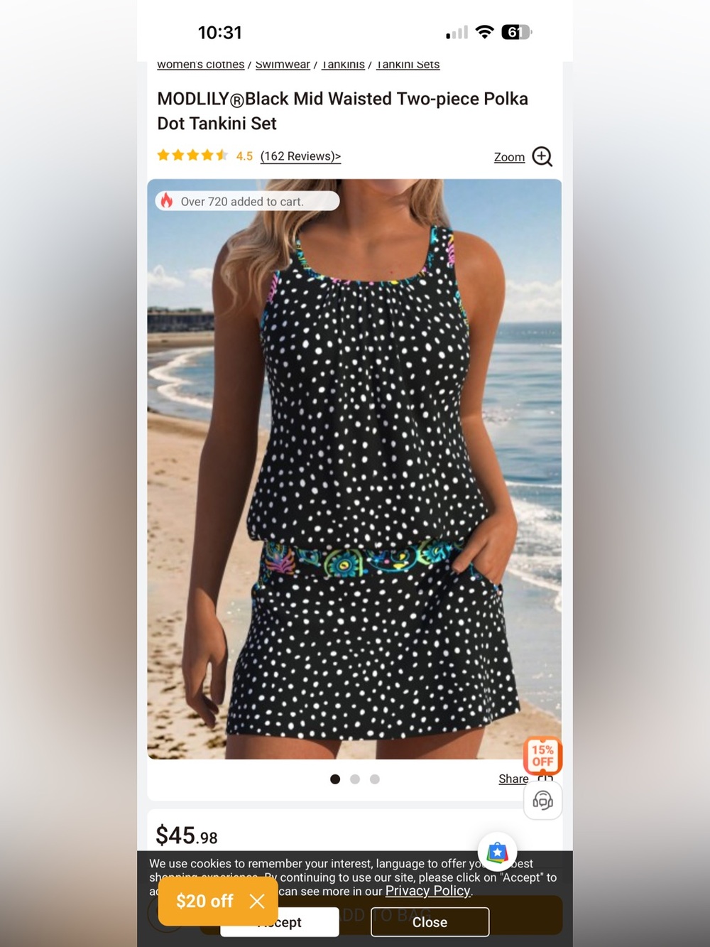 NEW Modlily Tankini, Size M